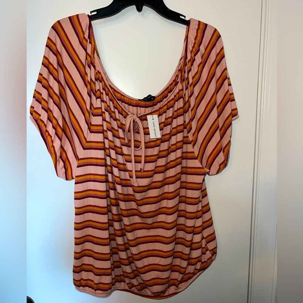 -LANE BRYANT- Striped Short Sleeve Top. Size 22/24 *NWT*